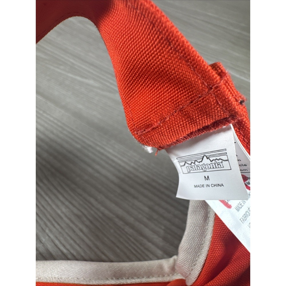 Patagonia Pacific Iron Works Rare Adjustable Visor Orange Hat Cap Size Medium - Picture 8 of 9